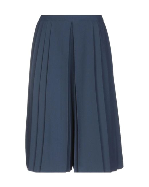 Tory Burch Blue Solid Color Chiffon Culottes