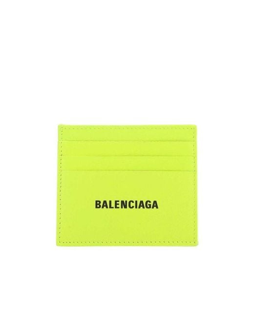 Balenciaga Yellow Logo Printed Card Bag for men