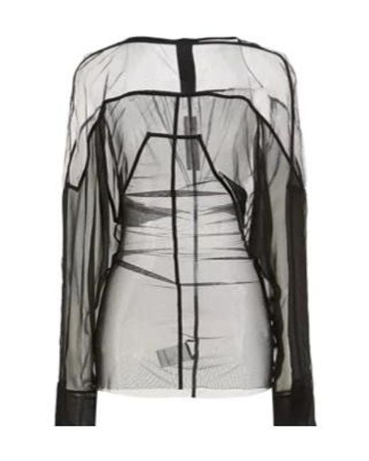 Rick Owens Black Solid Color Long-Sleeved Top