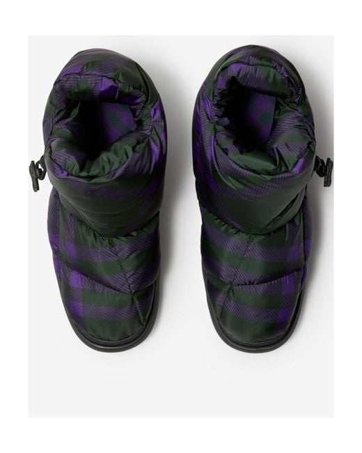 Burberry Blue Check Pillow Padded-Desigh Boots