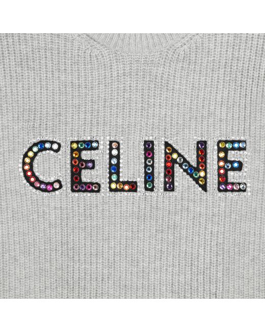 Céline Gray Oversized Embroidered Sweater for men
