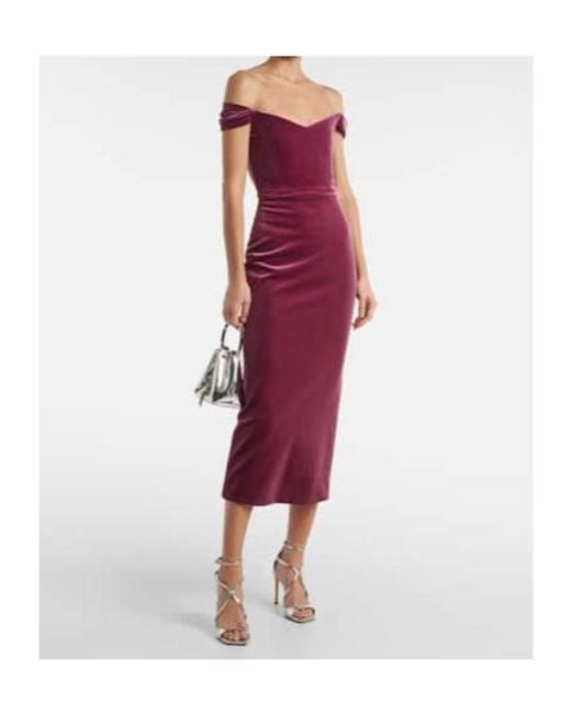 Alex Perry Purple Off-Shoulder Bustier Dress