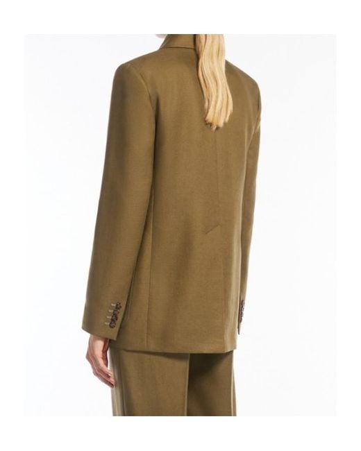 Max Mara Green Guglia Single-Breasted Long-Sleeved Jacket