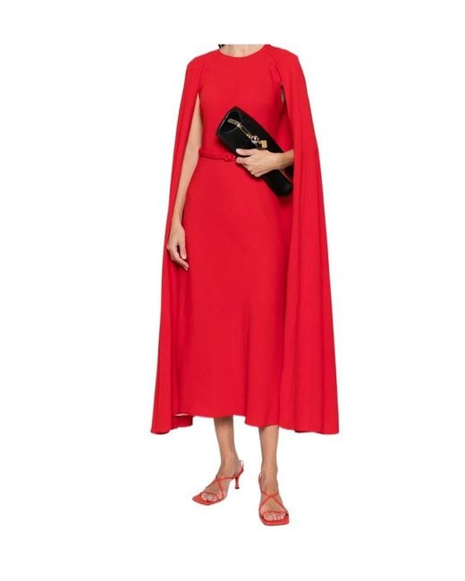 Roland Mouret Red Cape Dress