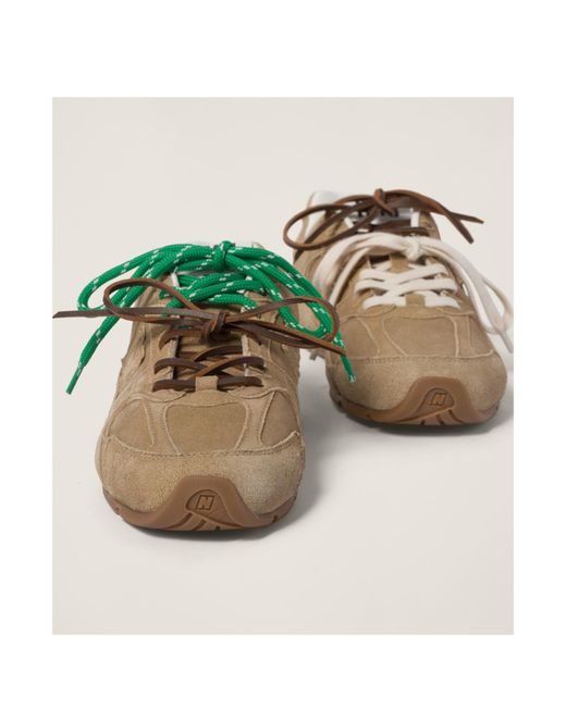 Miu Miu Brown X New Balance 530 Sl Lace-Up Sneakers
