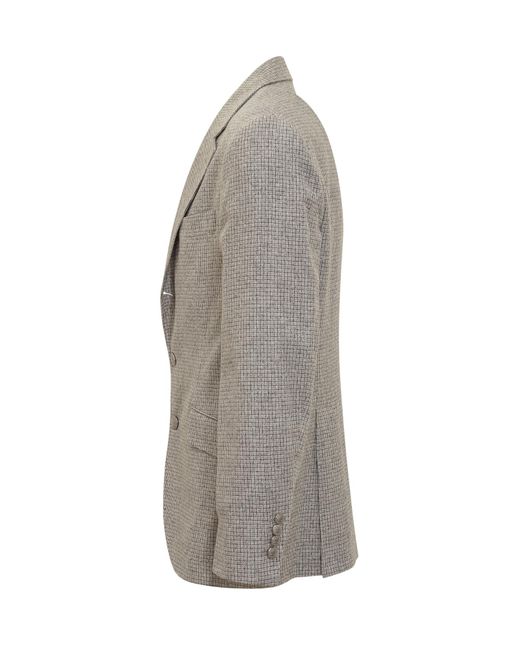 Brunello Cucinelli Gray Single-Breasted Tailored Jacket for men