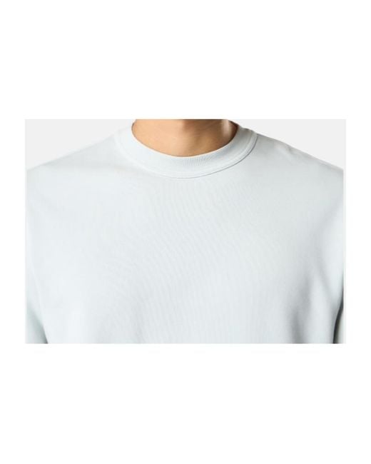 Stone Island White Logo Patch Crewneck Sweatshirt for men