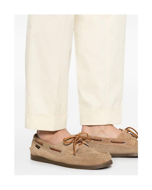 Incotex White Pleated Cuffed Pants for men
