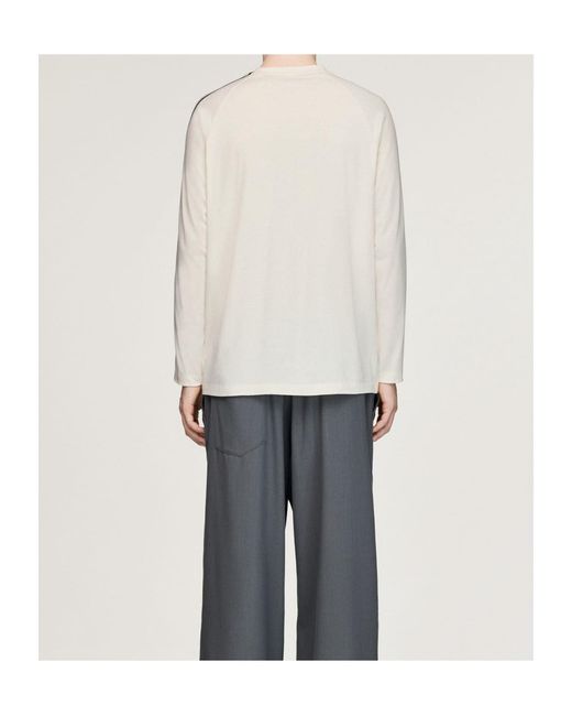 Y-3 Natural Long Sleeve Logo T-Shirt for men
