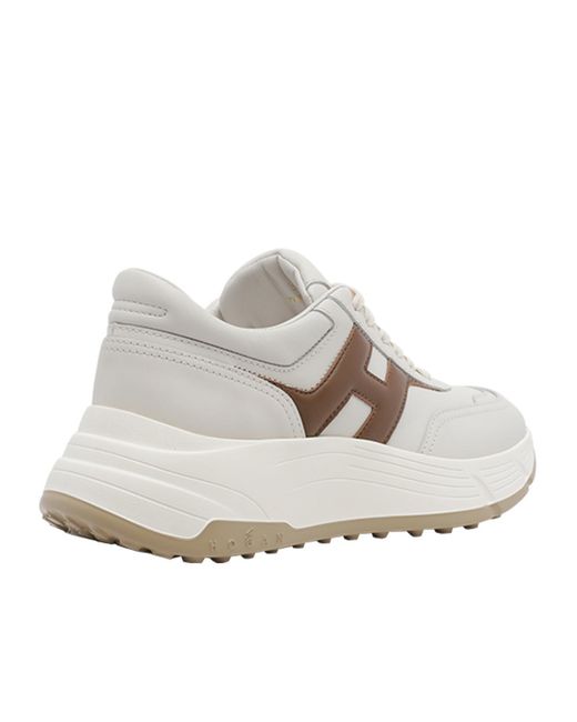 Hogan White Hi-Fi Logo-Patch Sneakers