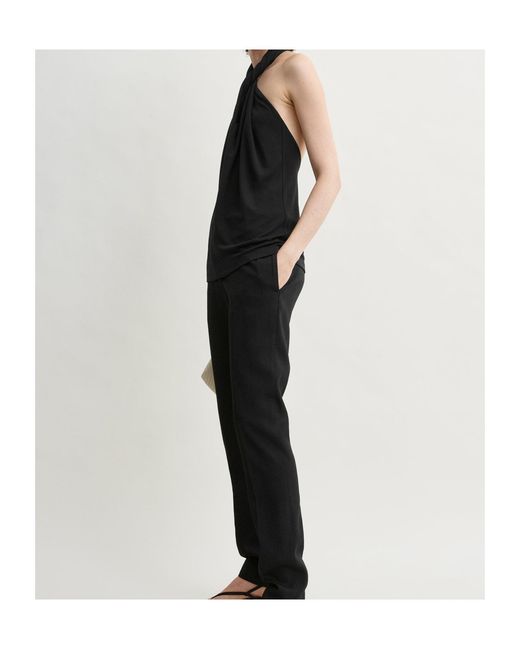 Totême  Black Twisted Jersey Halter Top