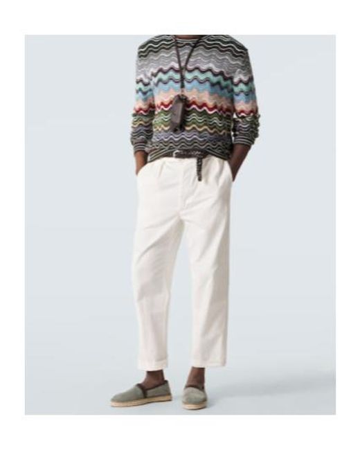 Missoni Gray Zigzag Cotton-Blend Sweater for men