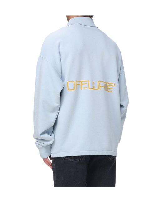 Off-White c/o Virgil Abloh Blue Half-Zip Sweatshirt for men