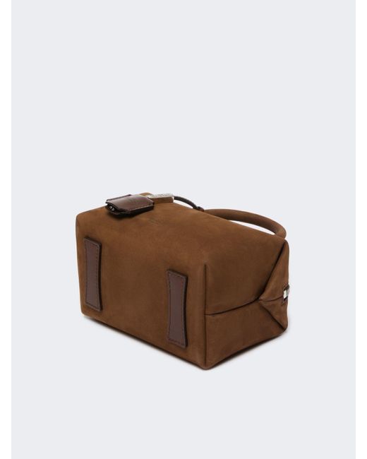 Max Mara Brown Small Holdall Suede Tote Bag