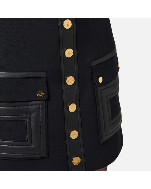 Elisabetta Franchi Blue Button-Embellished Mini Skirt