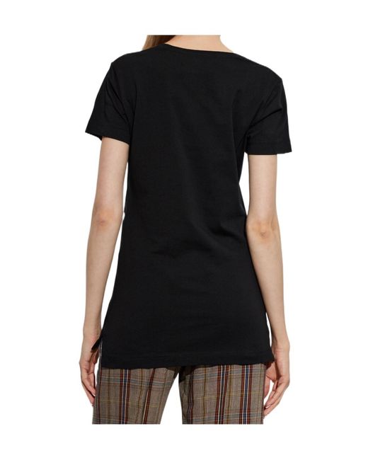 Vivienne Westwood Black Lollo Orb Logo T-Shirt for men