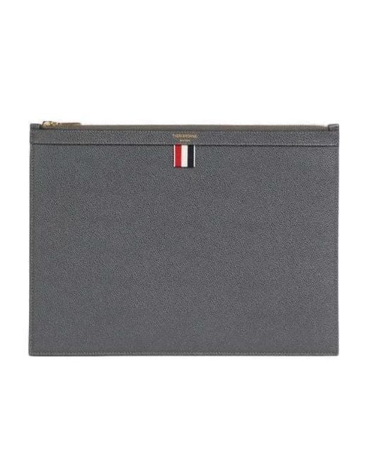 Thom Browne Gray Logo Document Holder for men
