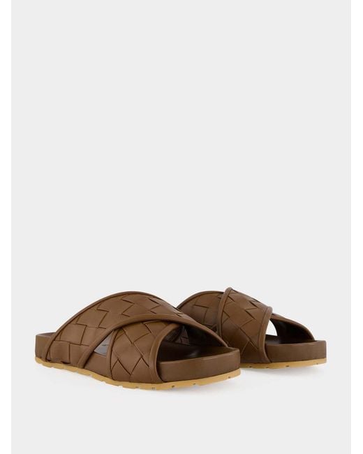 Bottega Veneta Brown Cross-Over Sandals for men