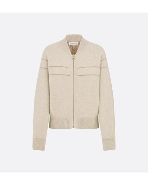 Dior White Double-Sided Zipper Cardigan