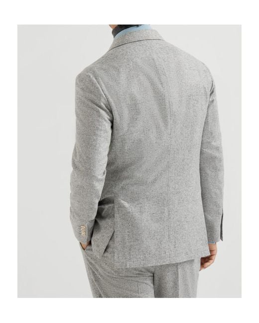 Brunello Cucinelli Gray Three-Button Blazer for men