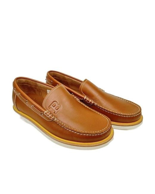 Bally Brown Logo Business Casual Shoes for men