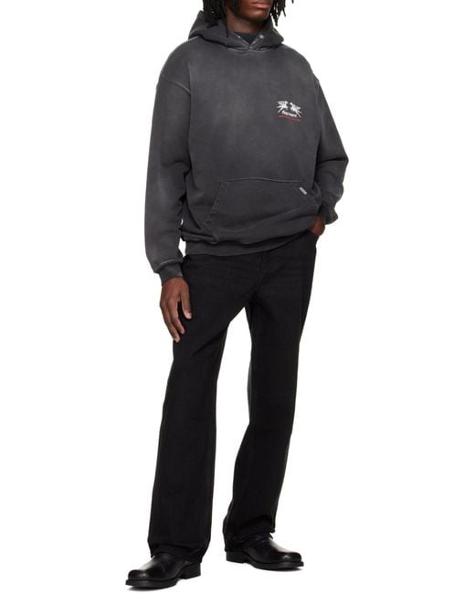 Represent Black Belt Loop Denim Trousers for men