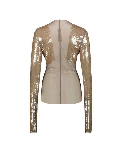 Rick Owens Natural Dennis Embellished Top