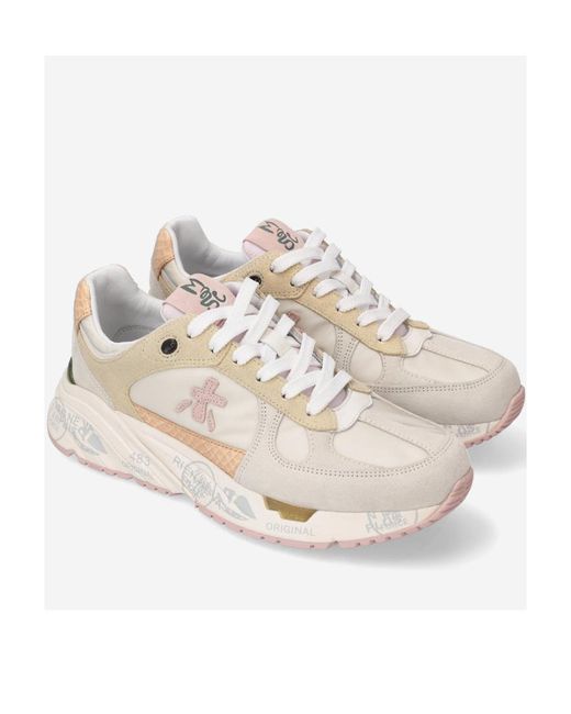 Premiata Natural Lace Up Sneakers