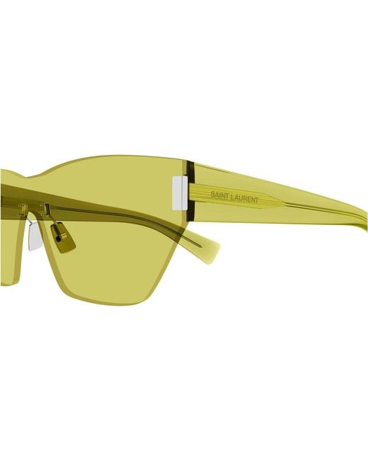 Saint Laurent Yellow Eyewear Sl 755 Shield Sunglasses
