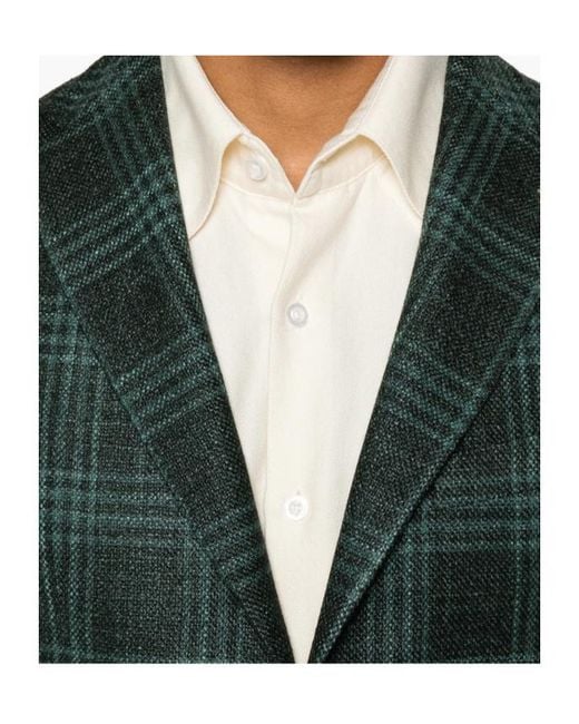 Tagliatore Green Plaid Suit Jacket for men