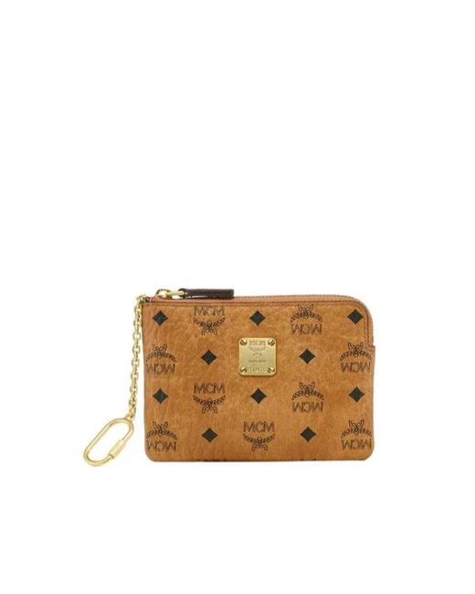 MCM Natural Logo Plaque Zipped Cardholder