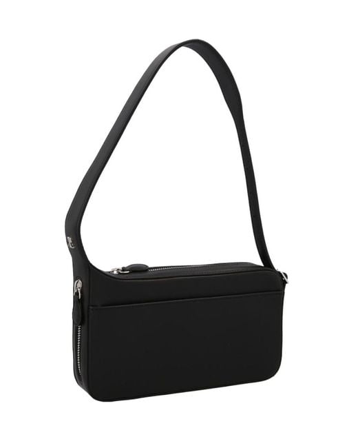 Courreges Black Courrèges Logo Plaque Zip-Up Shoulder Bag