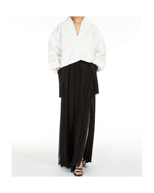Max Mara Black Buckle Detailed Maxi Skirt