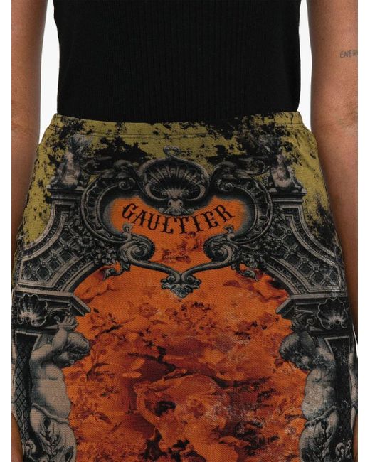スカート JEAN PAUL GAULTIER MEDAILLON PRINT MESH LONG SKIRT Jean Paul Gaultier Medallion-Print Mesh Maxi Skirt | Neiman
