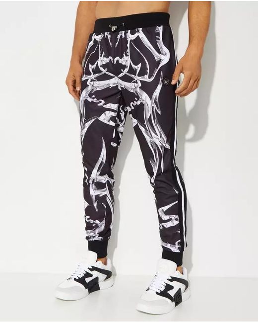 Philipp Plein Black Elastic Waist Sweatpants for men