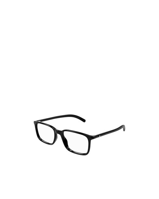 Montblanc White Eyewear Rectangle Frame Glasses for men
