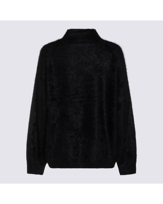 Thom Krom Black Fuzzy High-Neck Sweater