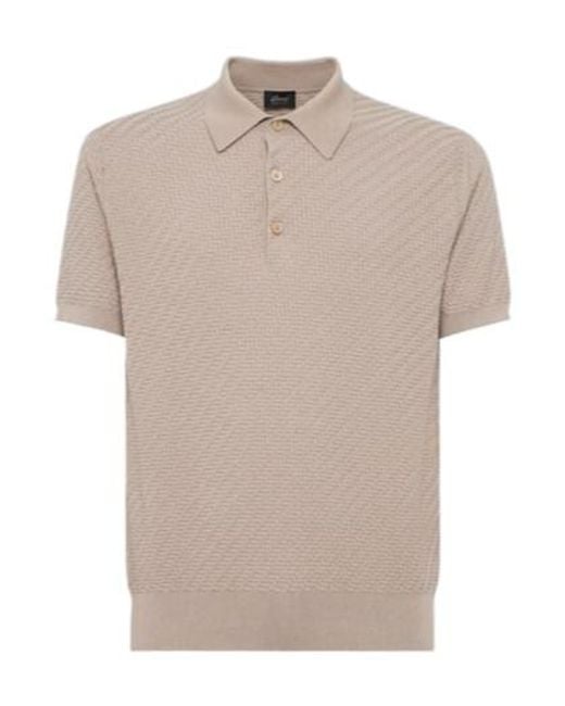 Brioni White Cotton, Silk And Cashmere Polo Shirt for men