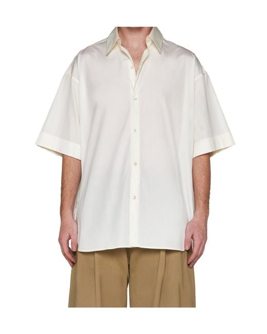 Studio Nicholson White Plain Cotton Shirt for men