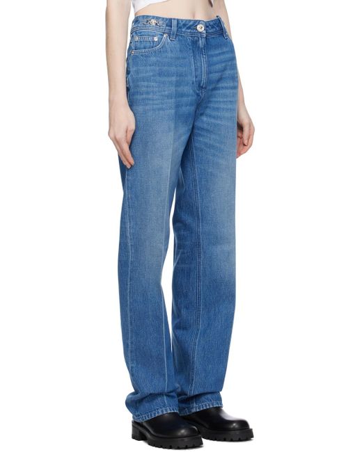 Versace Blue Logo Patch Jeans