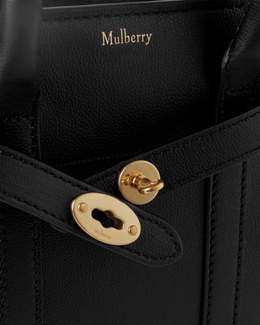 Mulberry Black Bayswater Logo Stamped Micro Crossbody Bag