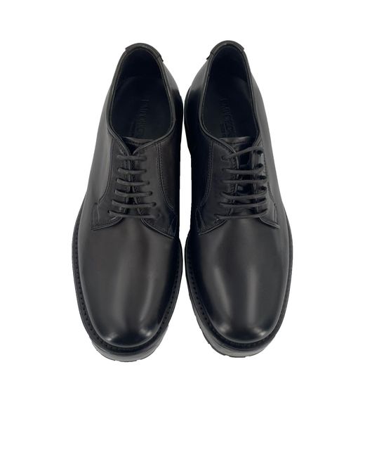 Emporio Armani Black Round Head Lacing Business Shoes for men