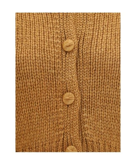 Forte_forte Brown Chunky Knit Buttoned Cardigan