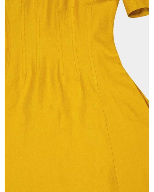 Gabriela Hearst Yellow Golden Birch Ranya Puff Sleeve Linen Maxi Dress