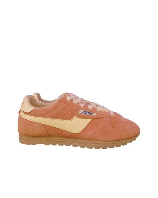 Autry Brown Windspin Lace-Up Sneakers