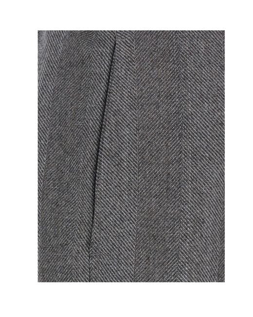 Pt Pantaloni Gray Casual Trousers With Belt Loops