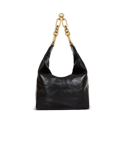 Balmain Black Sync Hobo Bag