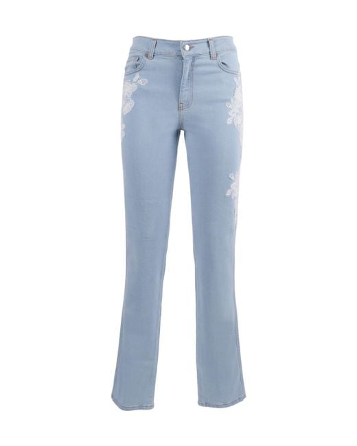 Ermanno Scervino Blue Lace-Patch Jeans