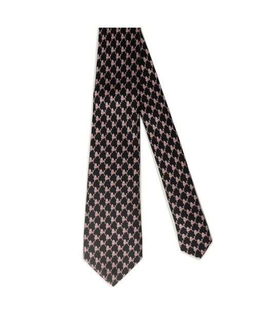 Mulberry Black Logo Pointed Tie for men