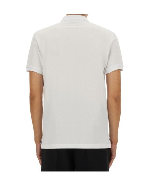 Moschino White Logo Detailed Polo Shirt for men